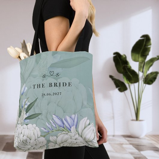 Bride Peony | Sage Green & White Botanical Wedding トートバッグ
