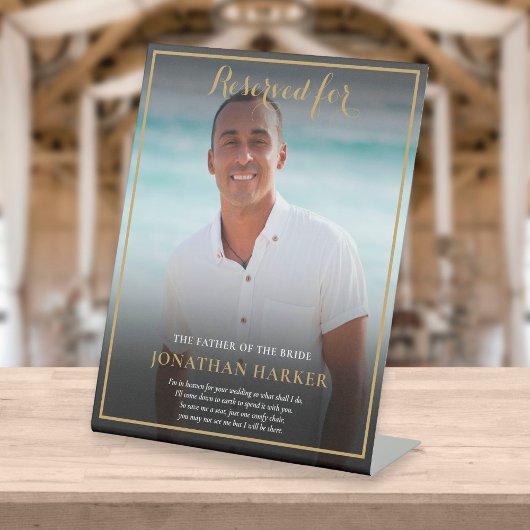 Bride Photos救の父親の席を予約結婚済み 台座サイン