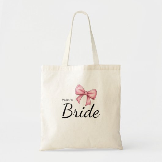 Bride Pink Bow Wedding トートバッグ (正面)