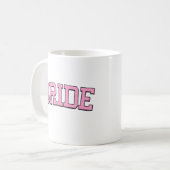BRIDE – Pink College Font Wedding & Bachelorette コーヒーマグカップ (正面左)