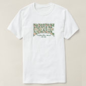 BRIDE Pink + Green Retro Floral Varsity T-Shirt Tシャツ (デザイン正面)