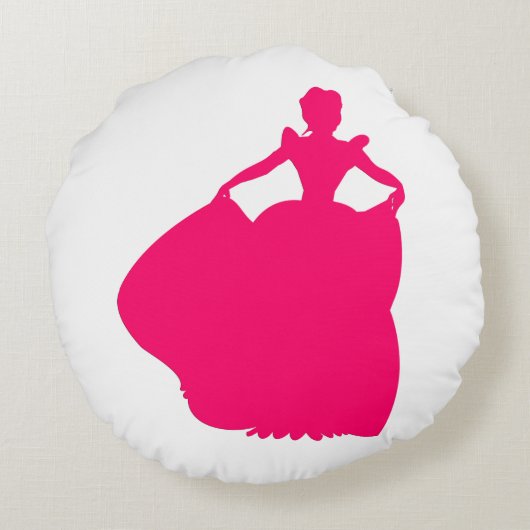 Bride Pink Mustache Round Throw Pillow ラウンドクッション (裏面)