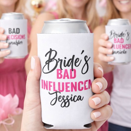 Bride’s Bad Influence Custom Bachelorette Party スリム缶クーラー