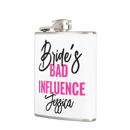 Bride’s Bad Influence Custom Bachelorette Party フラスク (左)