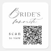 Bride’s Favorite QR Code Wedding Drink Sticker スクエアシール (正面)