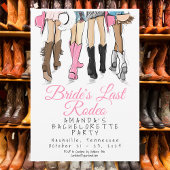 Bride’s Last Rodeo Bachelorette Party Cowboy Boots 招待状