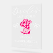 Bride’s Last Rodeo Personalized Bachelorette Party アクリルサイン (傾斜)