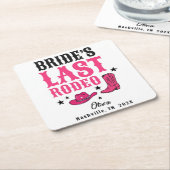 Bride’s Last Rodeo Western Bachelorette Party スクエアペーパーコースター (アングル)