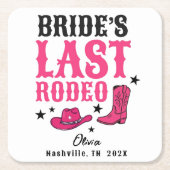 Bride’s Last Rodeo Western Bachelorette Party スクエアペーパーコースター (正面)