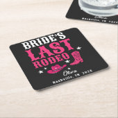 Bride’s Last Rodeo Western Bachelorette Party スクエアペーパーコースター (アングル)