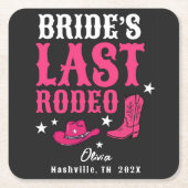 Bride’s Last Rodeo Western Bachelorette Party スクエアペーパーコースター (正面)
