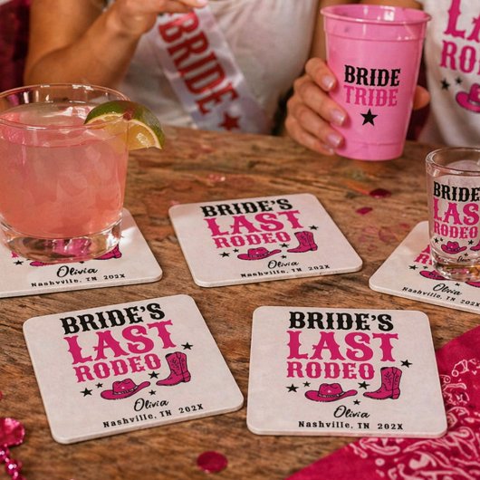 Bride’s Last Rodeo Western Bachelorette Party スクエアペーパーコースター
