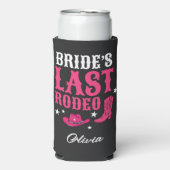 Bride’s Last Rodeo Western Bachelorette Party Pink スリム缶クーラー (Seltzer正面)