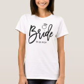 Bride Shirt For Bachelorette Party With Date Tシャツ (正面)