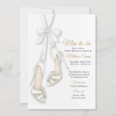 Bride Shoes & Bow Bridal Shower Invitation 招待状 (正面)