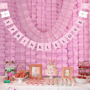BRIDE Springle Little Love Pink Showerパーティー バンティングフラッグ