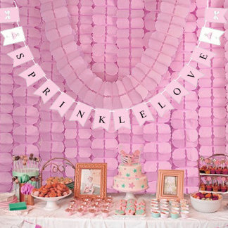 BRIDE Springle Little Love Pink Showerパーティー バンティングフラッグ