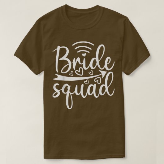 Bride Squad Arrow Wedding Party And Bachelorette P Tシャツ (デザイン正面)