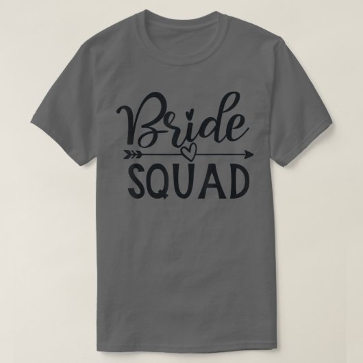 Bride Squad Arrow Wedding Party And Bachelorette P Tシャツ (デザイン正面)