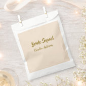 Bride squad bridesmaid name golden orange wedding  フェイバーバッグ (クリップ留めされた状態)