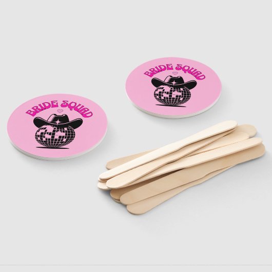 bride squad disco cowgirl pink ハンドファン (組立なし)