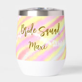 Bride squad golden pastel pink colorful glitter br (正面)