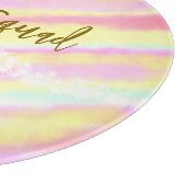 Bride squad golden pastel pink colorful glitter br カッティングボード (角)