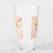 Bride squad golden pastel pink colorful glitter br タンブラーグラス (右)