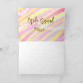 Bride squad golden pastel pink colorful glitter br ノートカード (内部)