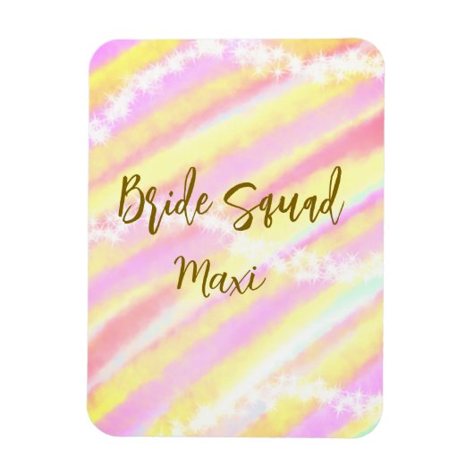 Bride squad golden pastel pink colorful glitter br マグネット (縦)