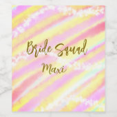 Bride squad golden pastel pink colorful glitter br ワインラベル (シングルラベル)