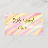 Bride squad golden pastel pink colorful glitter br 名刺 (裏面)