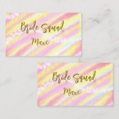Bride squad golden pastel pink colorful glitter br 名刺 (正面/裏面)