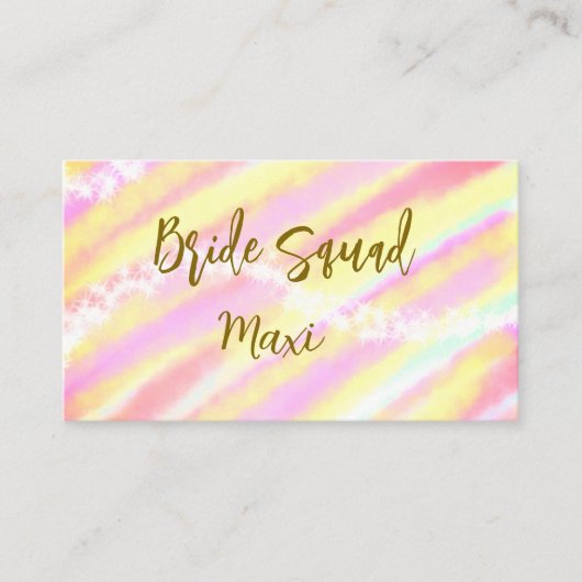 Bride squad golden pastel pink colorful glitter br 名刺 (正面)