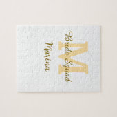 Bride squad monogram golden bridal shower simple  ジグソーパズル (横)