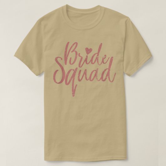 Bride Squad Pink Cute Bridesmaid Bachelorette Part Tシャツ (デザイン正面)