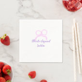 Bride squad pink glitter bow star bridesmaid name  スタンダードカクテルナプキン (インサイチュ)