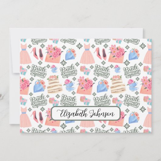Bride Squad Wedding Note Card ノートカード (正面)