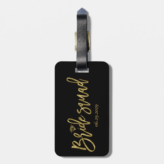 Bride Squad With Diamond Black ラゲッジタグ (裏面縦)