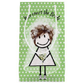 Bride Stick Girl In Sneakers On Polka Dots スモールペーパーバッグ (正面)