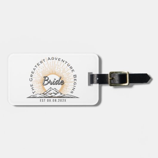 Bride The Greatest Adventure Begins Personalized ラゲッジタグ (正面横)