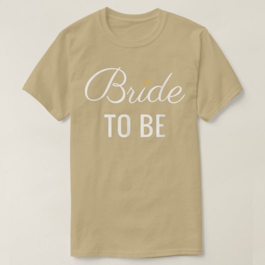 Bride To Be、ホワイトフォント金ゴールドハート結婚、s & Bri Tシャツ (デザイン正面)