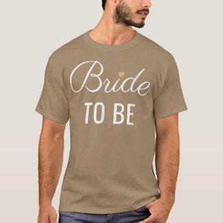 Bride To Be、ホワイトフォント金ゴールドハート結婚、s & Bri Tシャツ