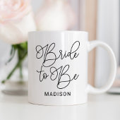 Bride to Be Black Modern Script Custom Wedding コーヒーマグカップ