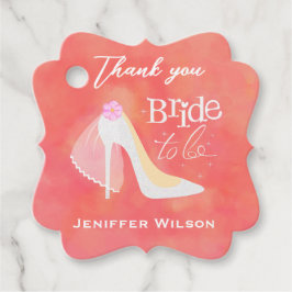 Bride To Be Bridal Shower Elegant Blush Pink フェイバータグ