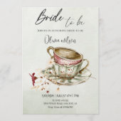 Bride-to-Be Bridal Shower  - Two Cups of Tea Theme 招待状 (正面)