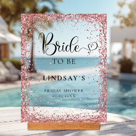 BRIDE TO BE! Copper Glitter Bridal Shower  アクリルサイン