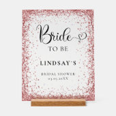 BRIDE TO BE! Copper Glitter Bridal Shower  アクリルサイン (正面)