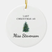 Bride To Be Fiancé Christmas Tree Decoration セラミックオーナメント (正面)