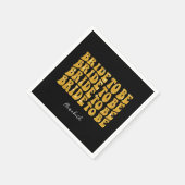 Bride to Be Gold Glitter Text with Name, Black スタンダードカクテルナプキン (角)